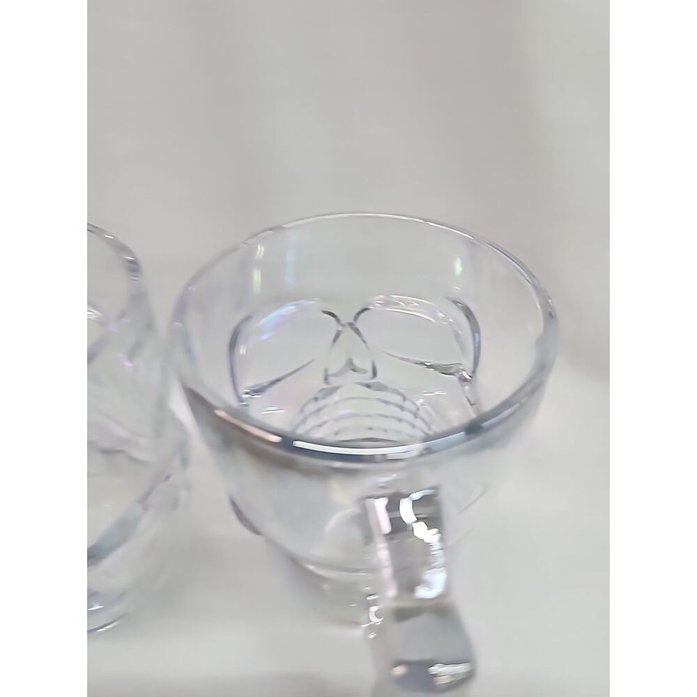 Luster Glass Skull Mugs Set Of 2 LargeCapacity No Cracks Or Chips Read Descript - Picture 6 of 15